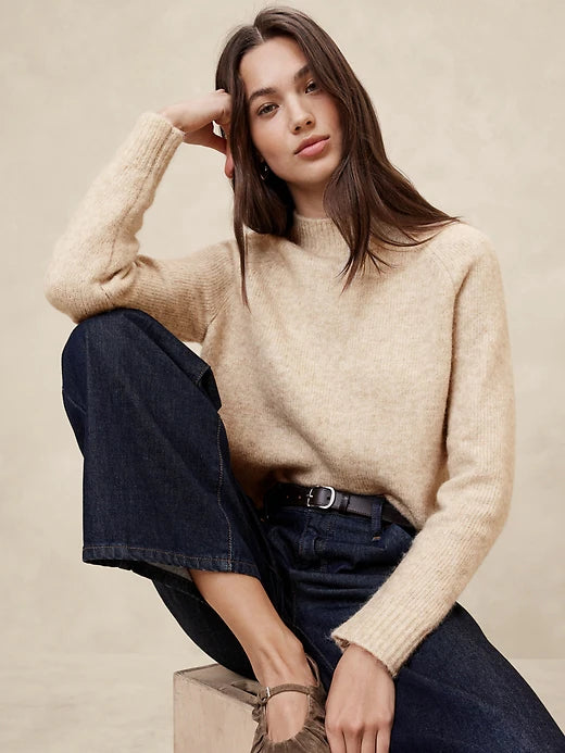 Banana Republic Fuzzy Mockneck Sweater (S)