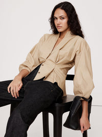 Banana Republic Poplin Cinch Waist Shirt (S)