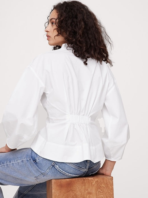 Banana Republic Poplin Cinch Waist Shirt (S)