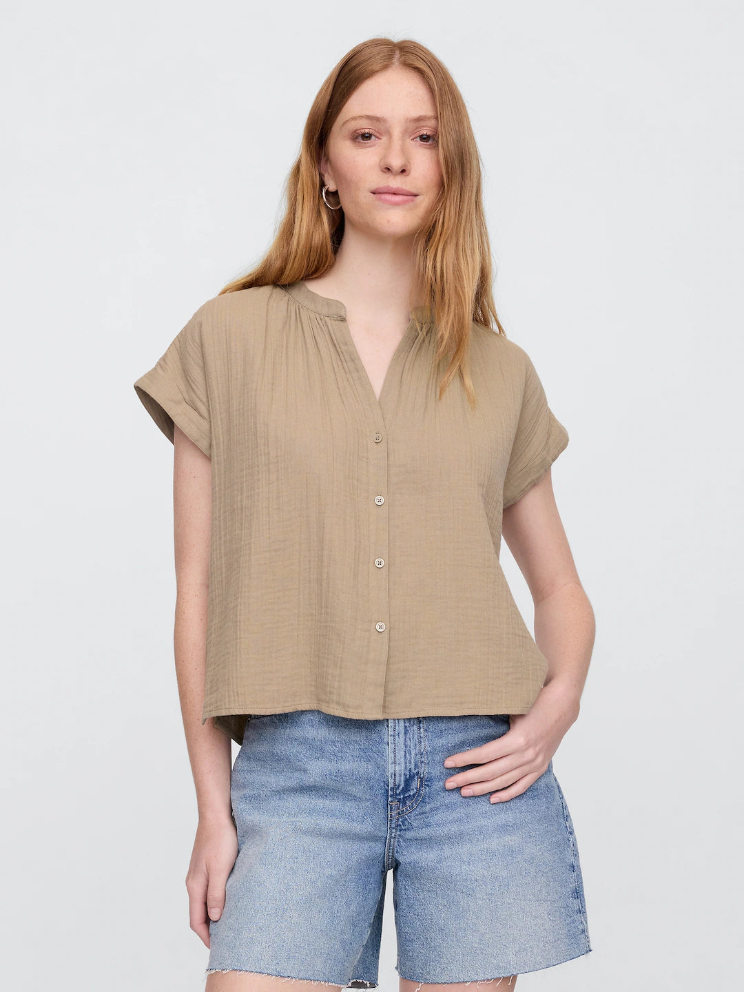 Gap Gauze Relaxed Top (M)