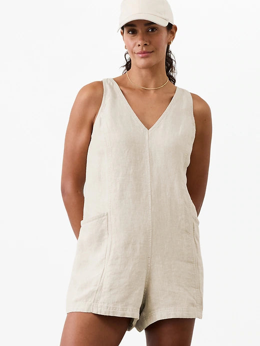 Athleta Oat Linen Romper (L)