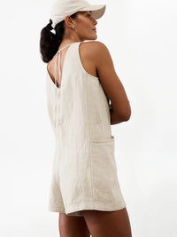 Athleta Oat Linen Romper (L)