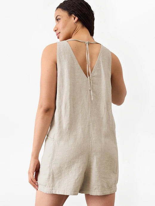 Athleta Oat Linen Romper (L)