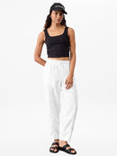 Athleta White Linen Drawstring Pants (SP)