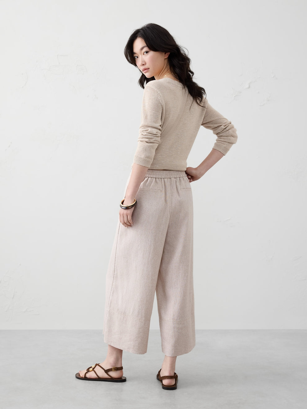 Banana Republic Linen Blend Wide Leg Pants (M)