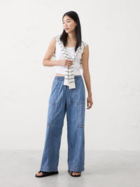 Banana Republic Wide Leg Drawstring Jeans (XL)