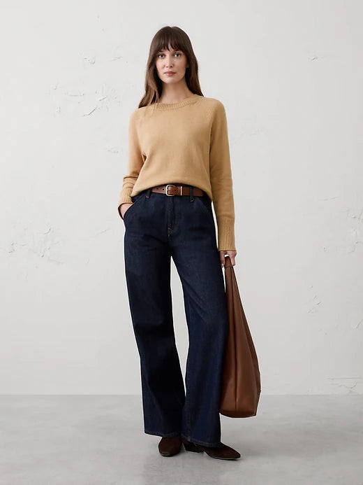 Banana Republic Camel Cotton Blend Sweater (L)
