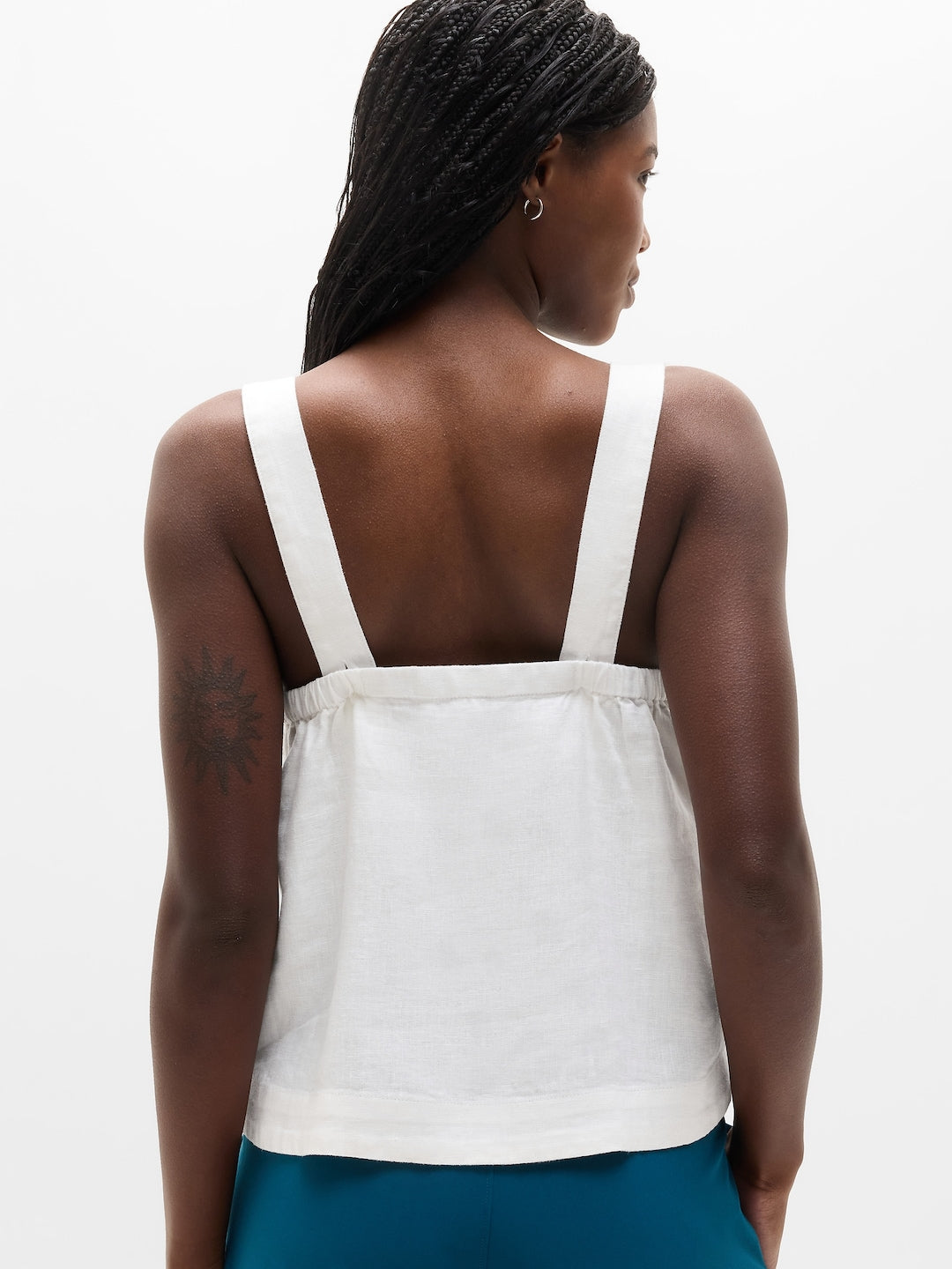 Athleta White Linen Tank (L)