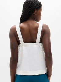 Athleta White Linen Tank (L)