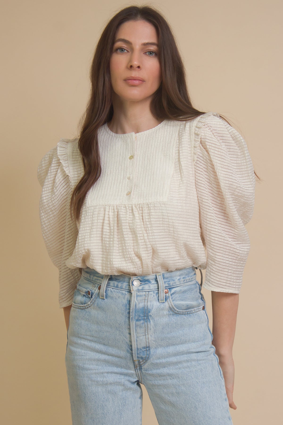 Current Air Puff Sleeve Top (M)