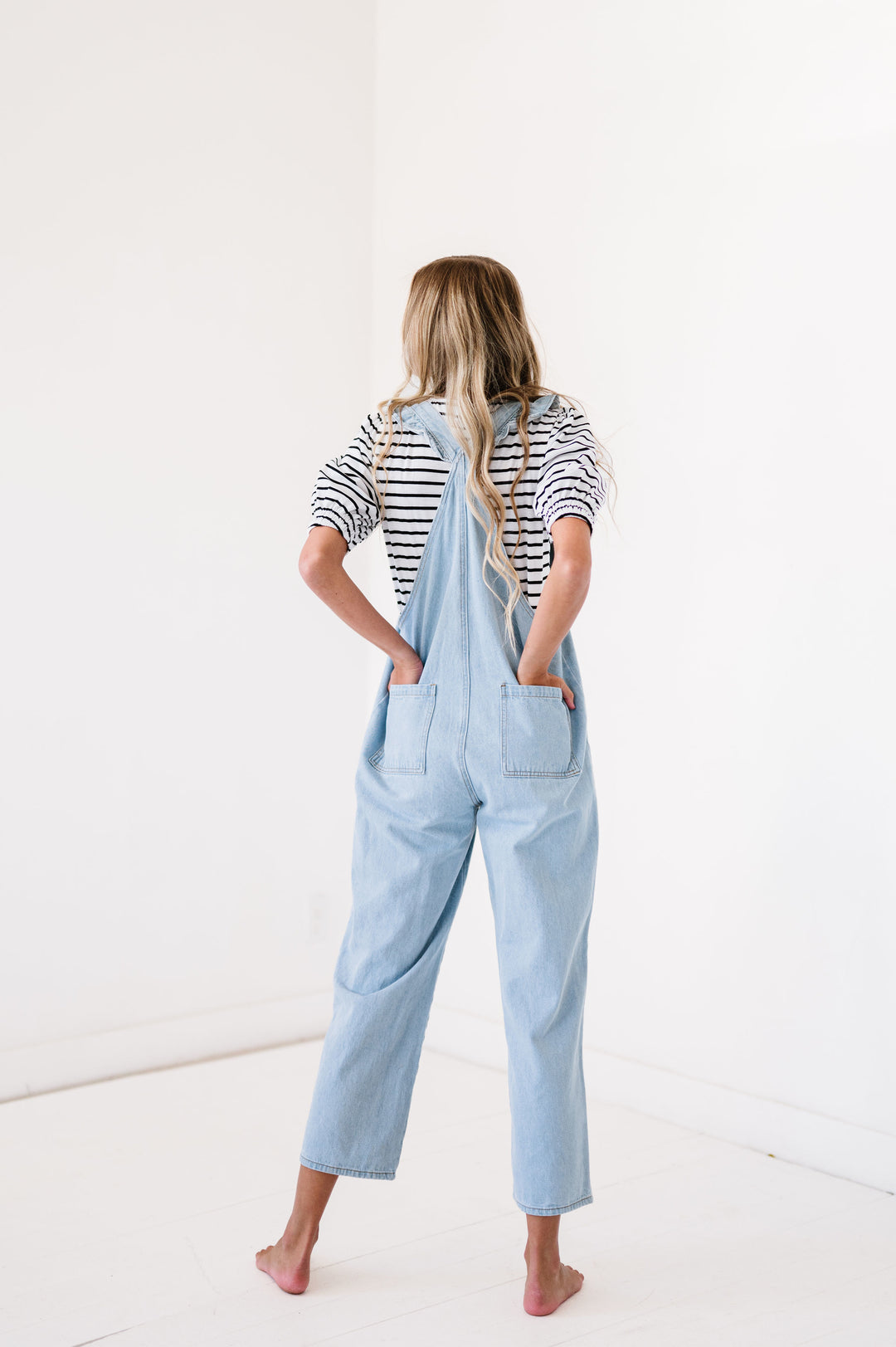 Polagram Ruffle Denim Jumpsuit (L)