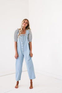 Polagram Ruffle Denim Jumpsuit (L)