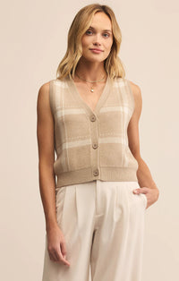 Z Supply Neutral Checkered Vest (S)