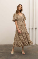 Moon River Brown Swirl Dress (L)