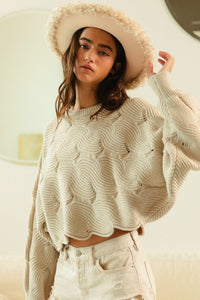 Bibi Textured Dolman Sweater (L)