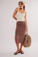 NEW Free People Brown Midi Skirt (S)