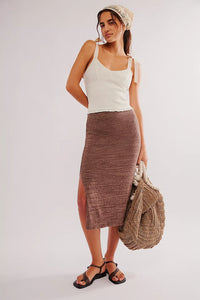 NEW Free People Brown Midi Skirt (S)