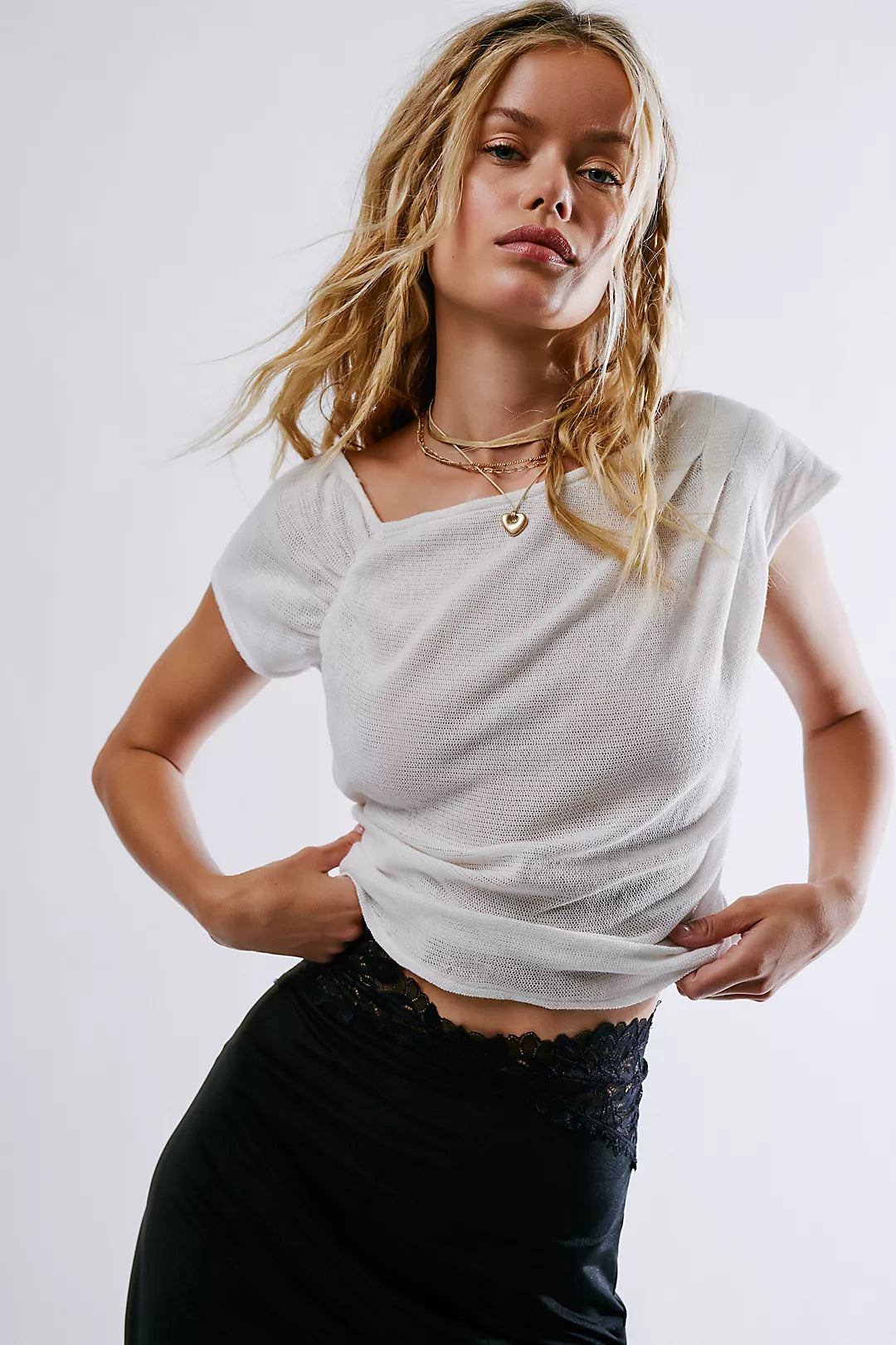 Free People Cotton Knit Tee (XS)