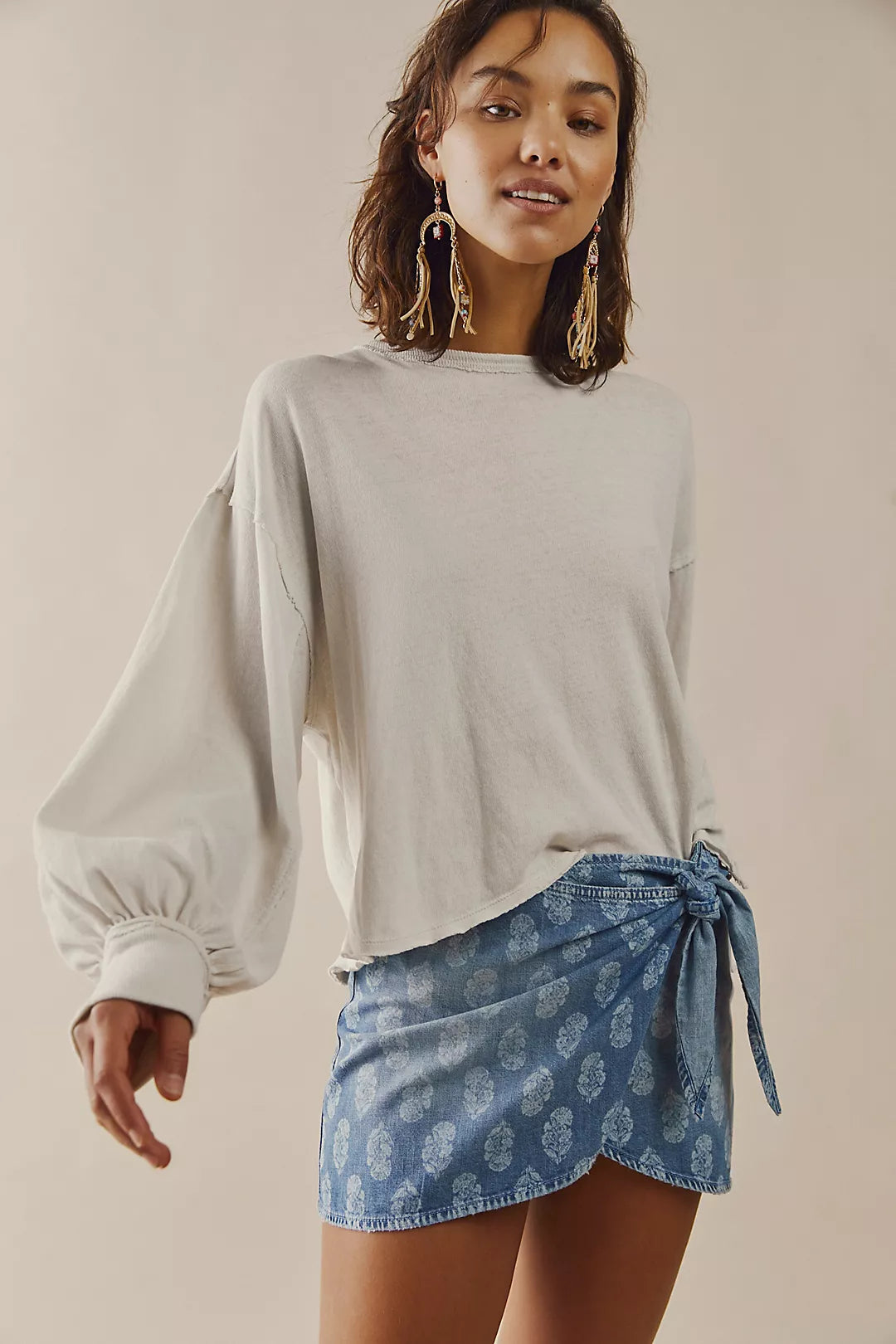 Free People Relaxed Cotton Tee (S)