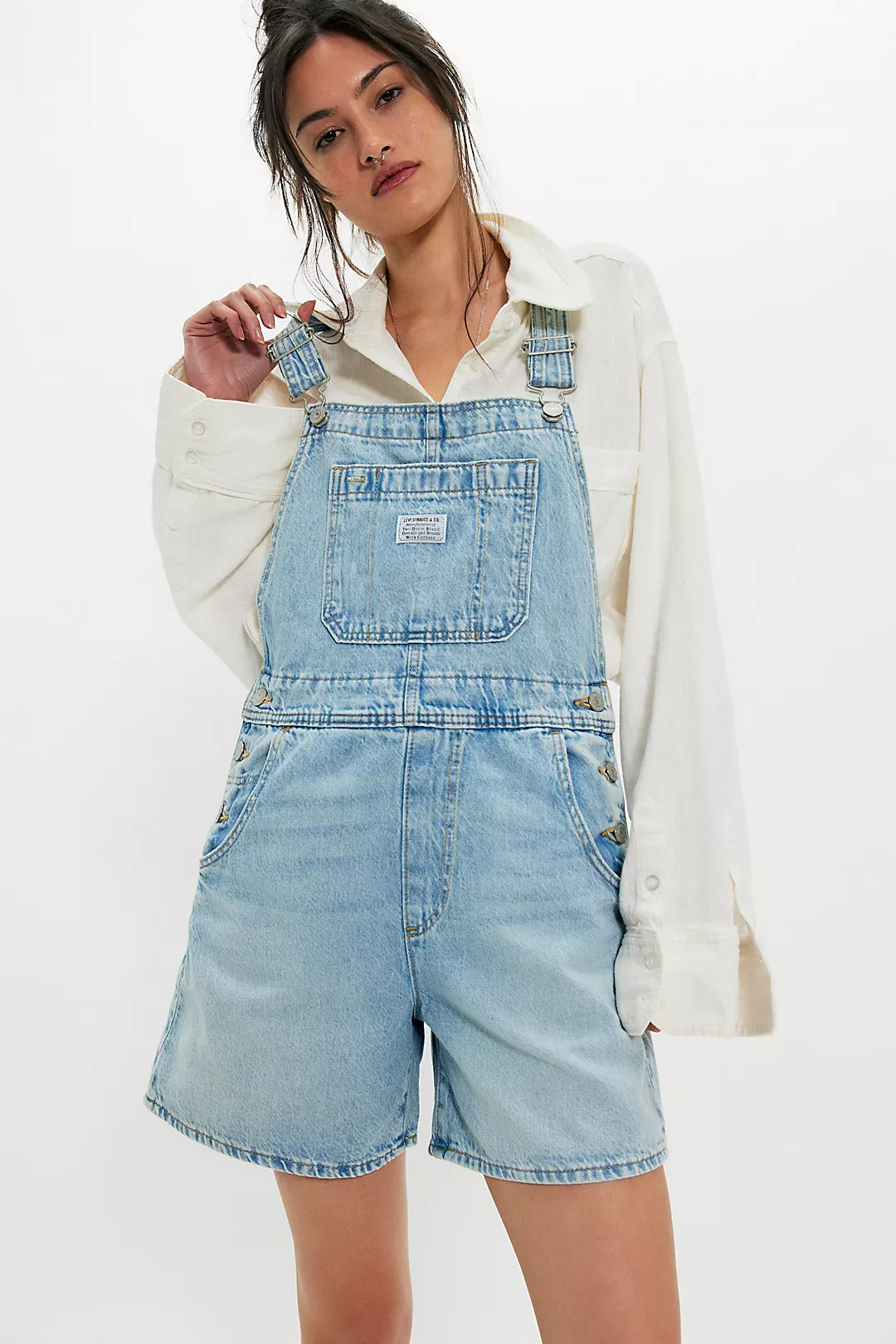 Levi's Light Wash Denim Shortalls (18W)