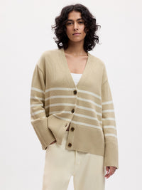 Gap Neutral Striped Cardigan (M)