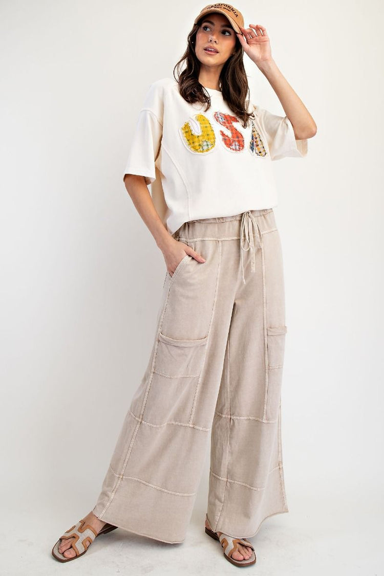 Easel Neutral Wide Leg Pants (1X)