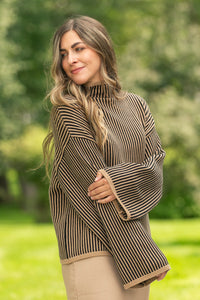 NEW Elan Striped Turtleneck Sweater (S)
