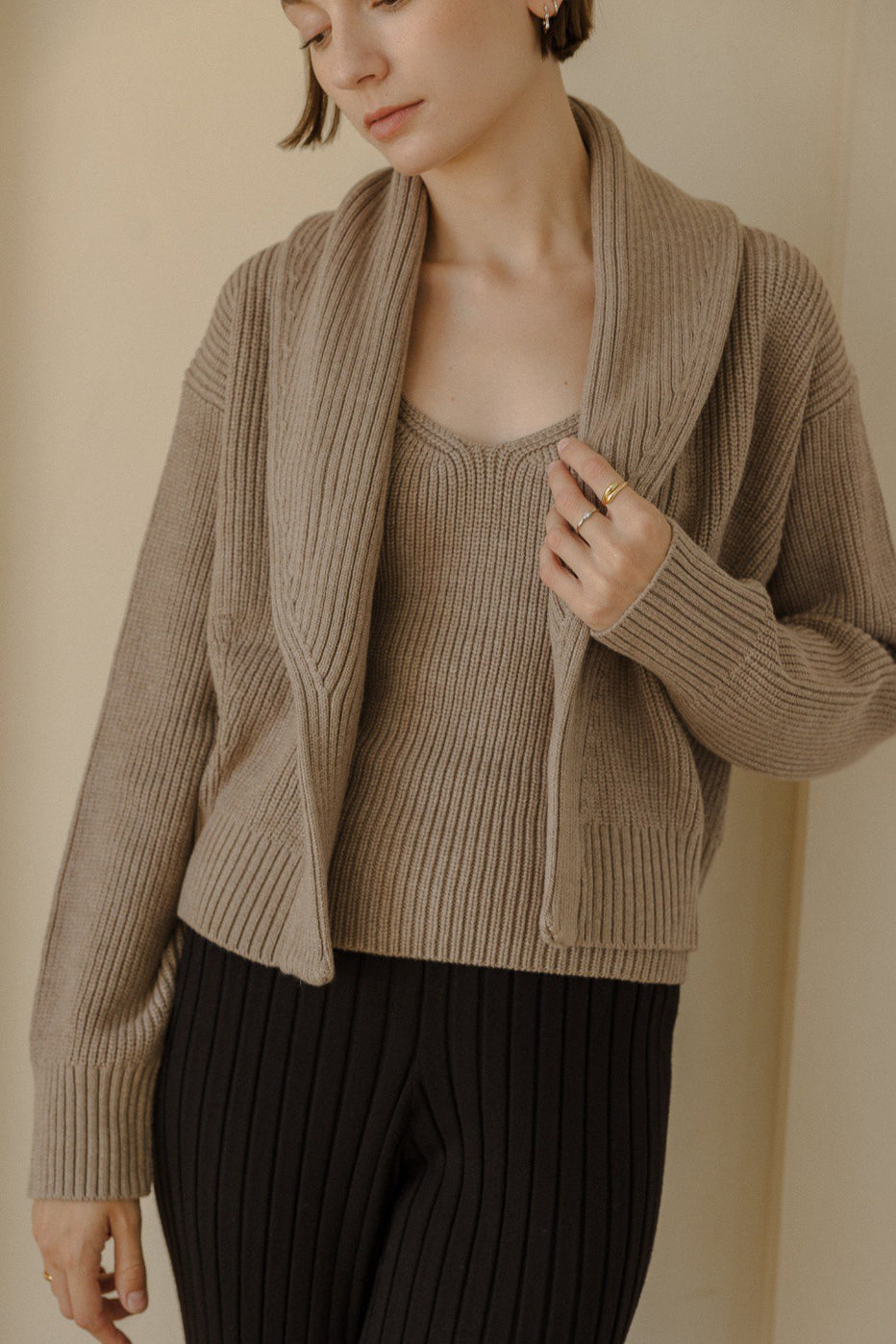 Mod Ref Collared Knit Cardigan (M)