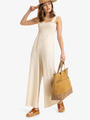 Roxy Smocked Wide Leg Jumpsuit (M)