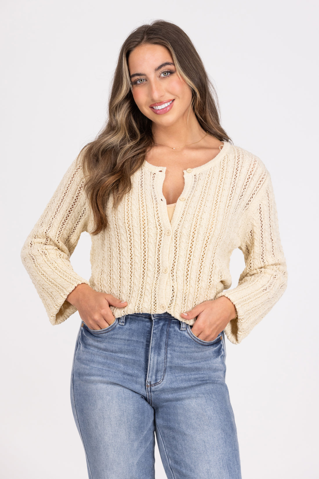 Heyson Textured Button Up Sweater (1X)