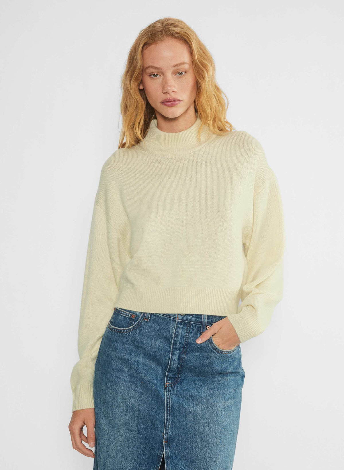 Wilfred Mock Neck Wool Cotton Sweater (S)