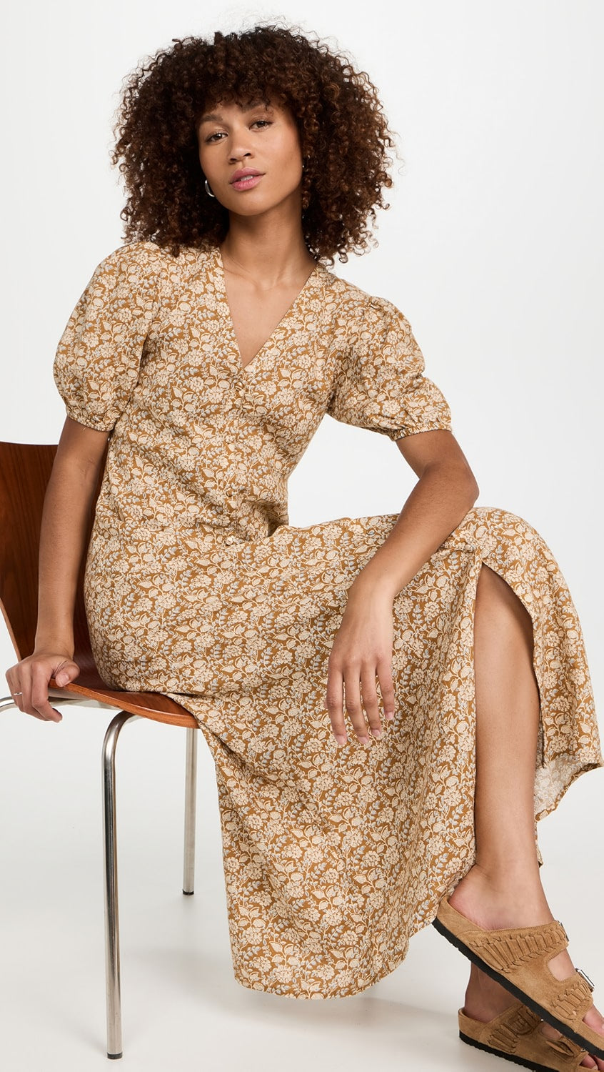 Faherty Floral Maxi Dress (S)