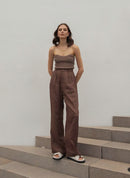 Dissh Chocolate Linen Trousers (4)