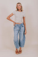 Free People Relaxed Barrel Jeans (28)