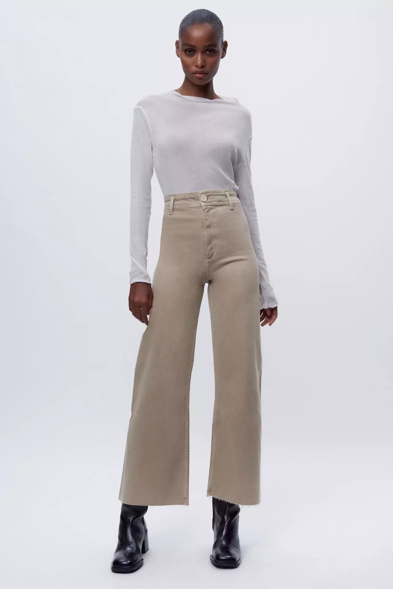 Zara Neutral Wide Leg Jeans (4)