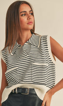 Miou Muse Striped Sweater Vest (M)