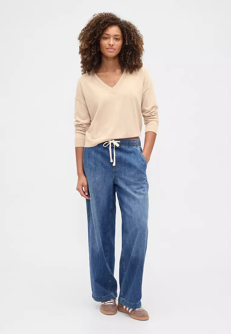 Gap Wide Leg Drawstring Jeans (L)
