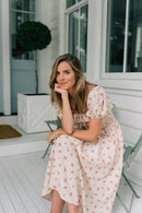 Dainty Floral Smocked Dress (L)