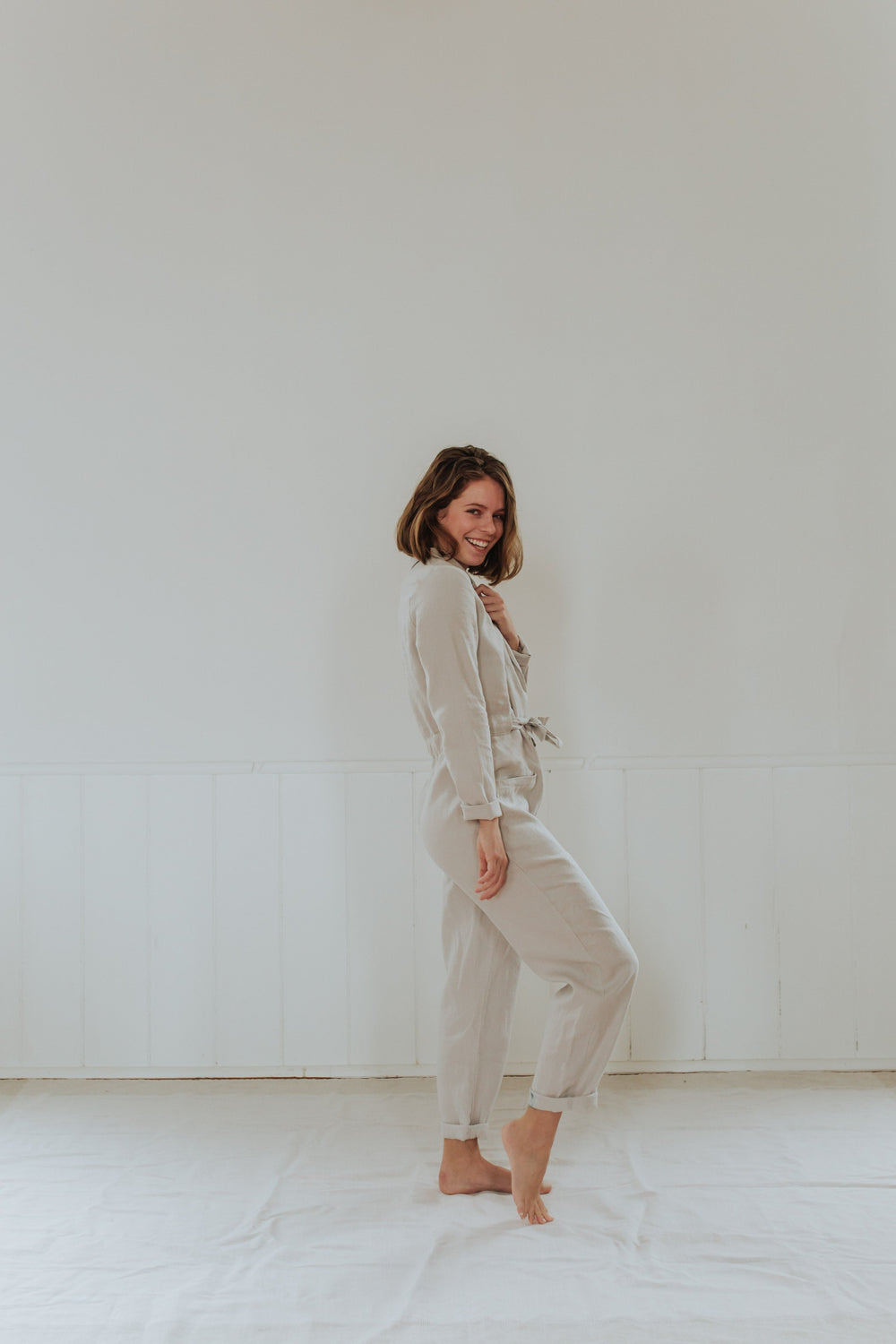 Mod Ref Straight Linen Jumpsuit (S)