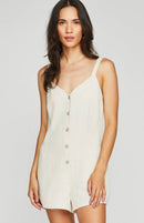Gentle Fawn Linen Blend Romper (S)