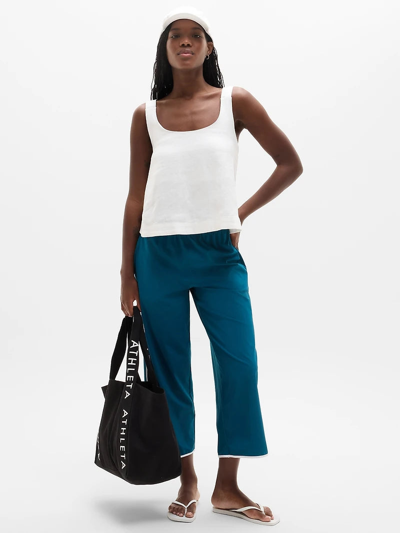 Athleta White Linen Tank (L)