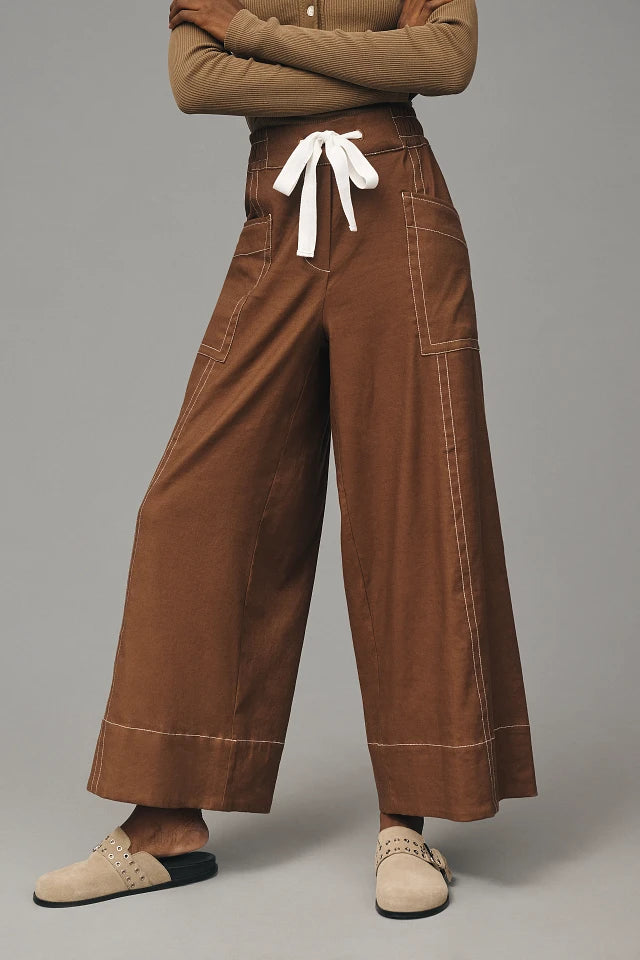 Maeve Brown Wide Leg Pants (M)