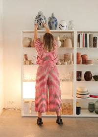 Linenfox Gingham Wide Leg Pants (Fits M/L)
