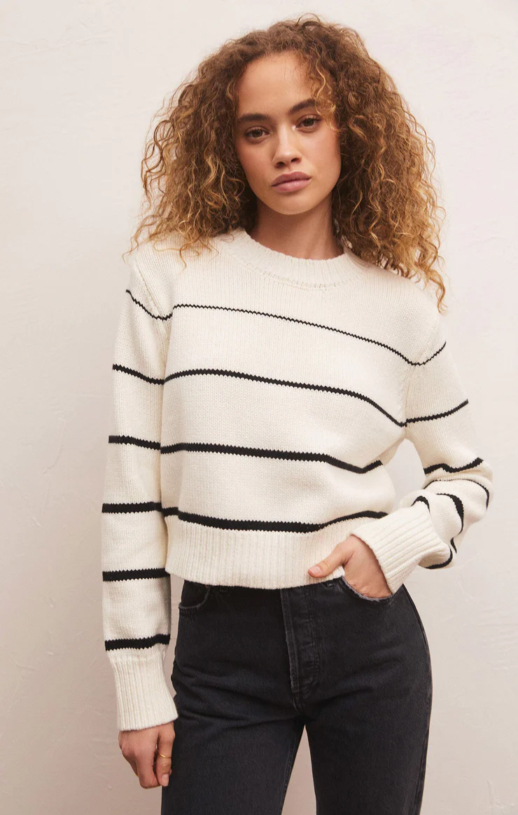 Z Supply Striped Crewneck Sweater (L)