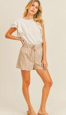 Gauze Flutter Sleeve Top (L)