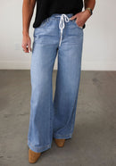 NEW Hidden Wide Leg Drawstring Jeans (26)