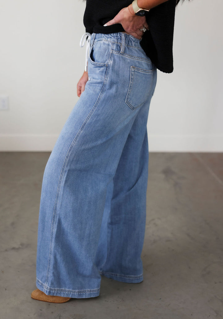 NEW Hidden Wide Leg Drawstring Jeans (26)
