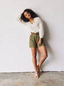 Able Olive Cotton Shorts (S)