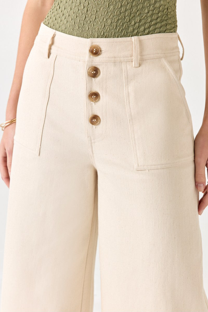Neutral Wide Leg Jeans (S)