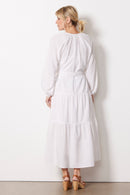 White Tiered Maxi Dress (M)